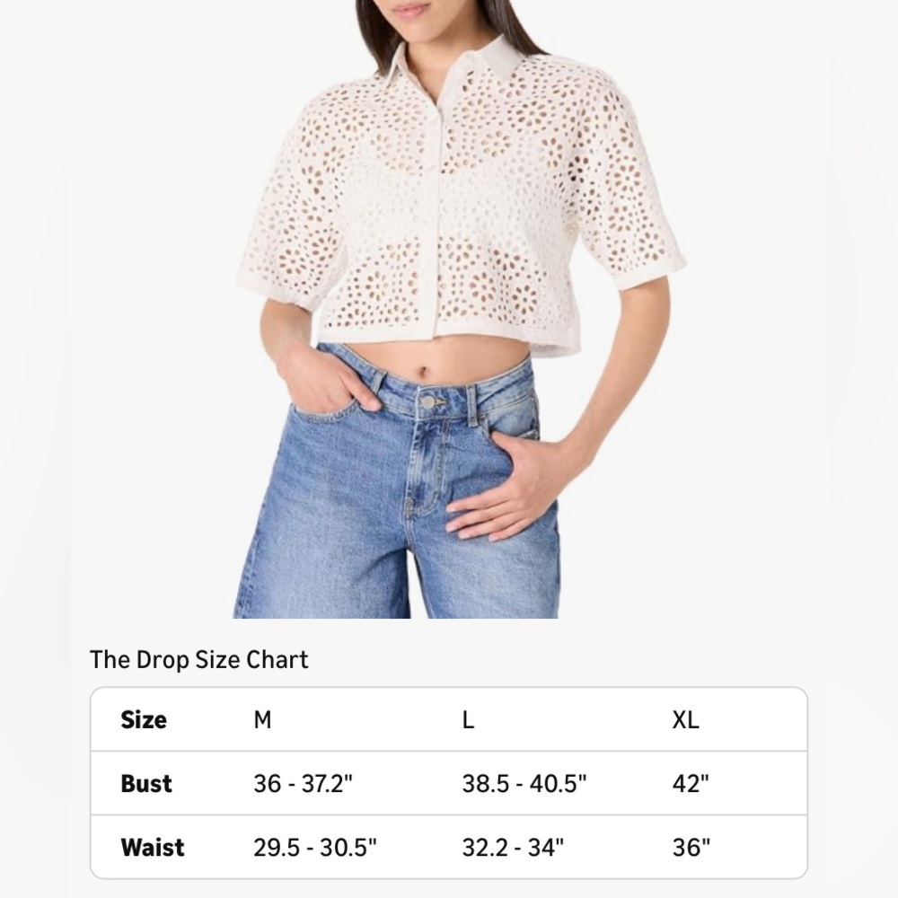 Elegant White Eyelet Crop Top - Picture 10 of 11